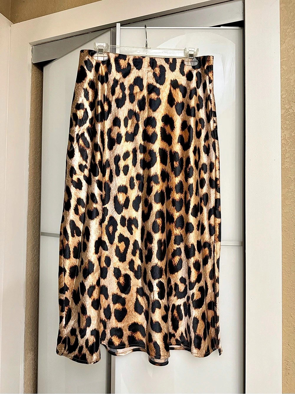 Calligraphie Animal Print Midi Skirt in Brown & Black Size Medium